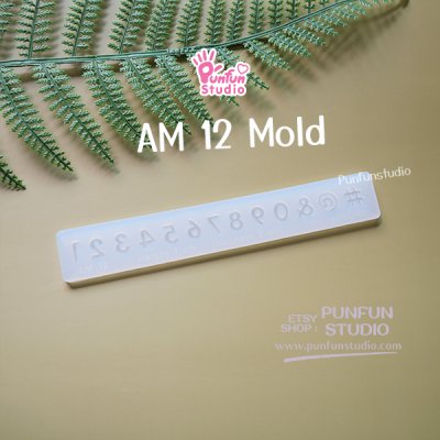 AM 10, AM 11, AM 12 Mold  / Height 0.7-1 cm Thickness 2 mm / UV Resin Mold / Alphabet Mold / Silicone Mold