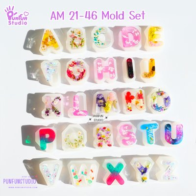 AM 21-46 A-Z Alphabet Molds / 26 pieces / Letter Mold / Silicone mold / Epoxy resin mold
