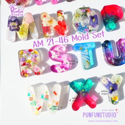 AM 21-46 A-Z Alphabet Molds / 26 pieces / Letter Mold / Silicone mold / Epoxy resin mold