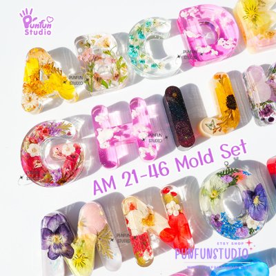 AM 21-46 A-Z Alphabet Molds / 26 pieces / Letter Mold / Silicone mold / Epoxy resin mold