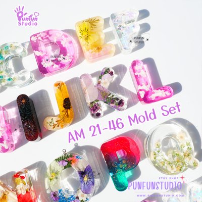 AM 21-46 A-Z Alphabet Molds / 26 pieces / Letter Mold / Silicone mold / Epoxy resin mold