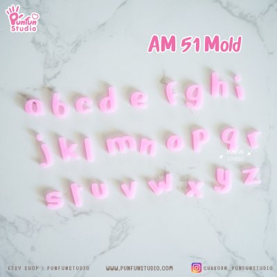 AM 50, AM 51, AM 52 Mold / UV Resin Mold / Height 0.7-1 cm Thickness 2 mm / Alphabet and Number Mold / Silicone Mold