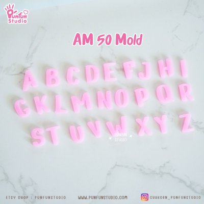 AM 50, AM 51, AM 52 Mold / UV Resin Mold / Height 0.7-1 cm Thickness 2 mm / Alphabet and Number Mold / Silicone Mold