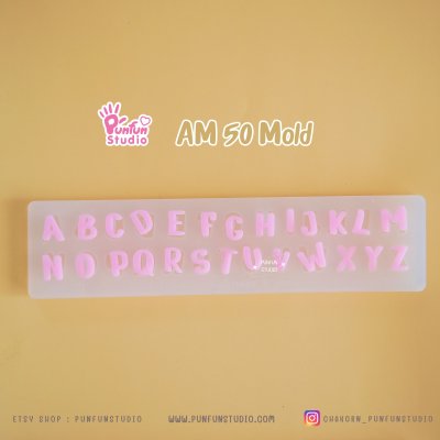 AM 50, AM 51, AM 52 Mold / UV Resin Mold / Height 0.7-1 cm Thickness 2 mm / Alphabet and Number Mold / Silicone Mold