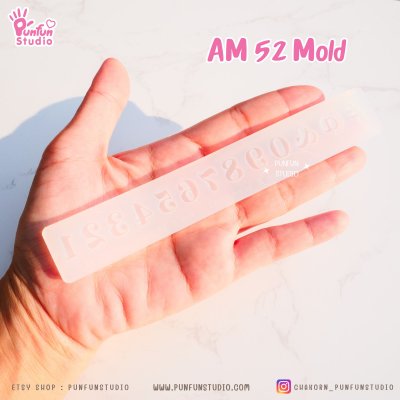 AM 50, AM 51, AM 52 Mold / UV Resin Mold / Height 0.7-1 cm Thickness 2 mm / Alphabet and Number Mold / Silicone Mold