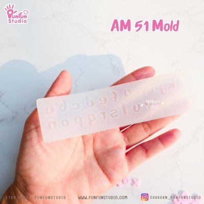 AM 50, AM 51, AM 52 Mold / UV Resin Mold / Height 0.7-1 cm Thickness 2 mm / Alphabet and Number Mold / Silicone Mold