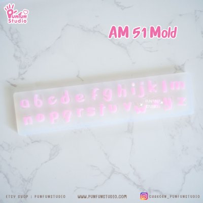 AM 50, AM 51, AM 52 Mold / UV Resin Mold / Height 0.7-1 cm Thickness 2 mm / Alphabet and Number Mold / Silicone Mold