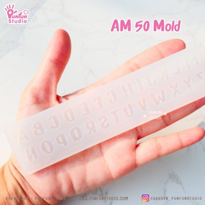 AM 50, AM 51, AM 52 Mold / UV Resin Mold / Height 0.7-1 cm Thickness 2 mm / Alphabet and Number Mold / Silicone Mold