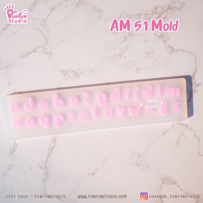 AM 50, AM 51, AM 52 Mold / UV Resin Mold / Height 0.7-1 cm Thickness 2 mm / Alphabet and Number Mold / Silicone Mold