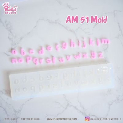 AM 50, AM 51, AM 52 Mold / UV Resin Mold / Height 0.7-1 cm Thickness 2 mm / Alphabet and Number Mold / Silicone Mold