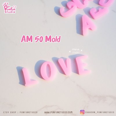 AM 50, AM 51, AM 52 Mold / UV Resin Mold / Height 0.7-1 cm Thickness 2 mm / Alphabet and Number Mold / Silicone Mold