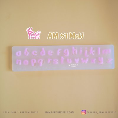 AM 50, AM 51, AM 52 Mold / UV Resin Mold / Height 0.7-1 cm Thickness 2 mm / Alphabet and Number Mold / Silicone Mold