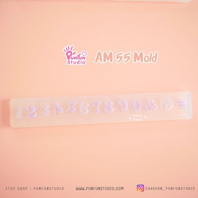 AM 53, AM 54, AM 55 Mold  / UV Resin Mold / Height 0.7-1 cm Thickness 2 mm / Alphabet and Number Mold / Silicone Mold