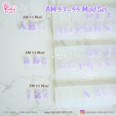 AM 53, AM 54, AM 55 Mold  / UV Resin Mold / Height 0.7-1 cm Thickness 2 mm / Alphabet and Number Mold / Silicone Mold