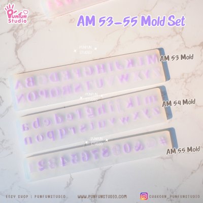 AM 53, AM 54, AM 55 Mold  / UV Resin Mold / Height 0.7-1 cm Thickness 2 mm / Alphabet and Number Mold / Silicone Mold