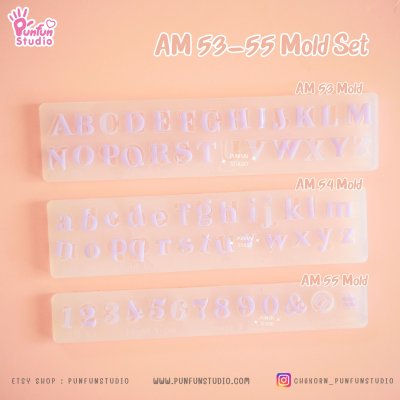 AM 53, AM 54, AM 55 Mold  / UV Resin Mold / Height 0.7-1 cm Thickness 2 mm / Alphabet and Number Mold / Silicone Mold