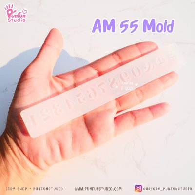 AM 53, AM 54, AM 55 Mold  / UV Resin Mold / Height 0.7-1 cm Thickness 2 mm / Alphabet and Number Mold / Silicone Mold
