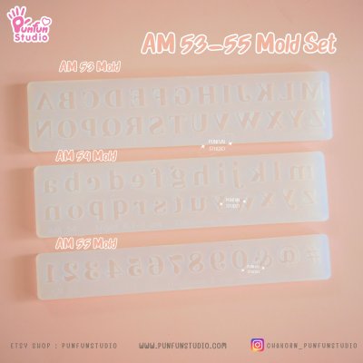 AM 53, AM 54, AM 55 Mold  / UV Resin Mold / Height 0.7-1 cm Thickness 2 mm / Alphabet and Number Mold / Silicone Mold