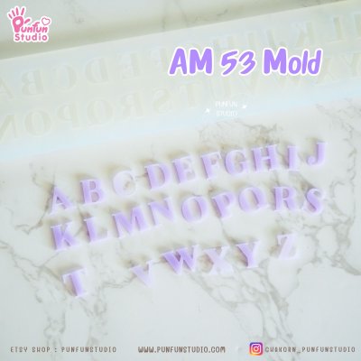AM 53, AM 54, AM 55 Mold  / UV Resin Mold / Height 0.7-1 cm Thickness 2 mm / Alphabet and Number Mold / Silicone Mold
