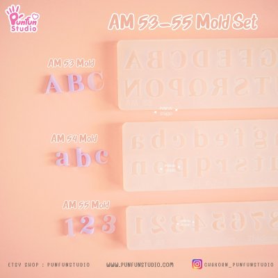 AM 53, AM 54, AM 55 Mold  / UV Resin Mold / Height 0.7-1 cm Thickness 2 mm / Alphabet and Number Mold / Silicone Mold