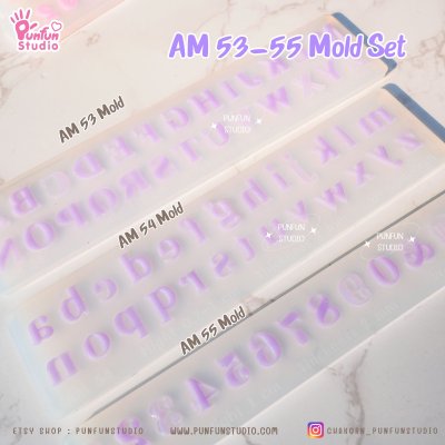 AM 53, AM 54, AM 55 Mold  / UV Resin Mold / Height 0.7-1 cm Thickness 2 mm / Alphabet and Number Mold / Silicone Mold