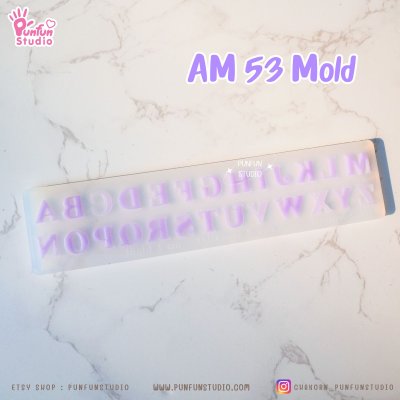 AM 53, AM 54, AM 55 Mold  / UV Resin Mold / Height 0.7-1 cm Thickness 2 mm / Alphabet and Number Mold / Silicone Mold