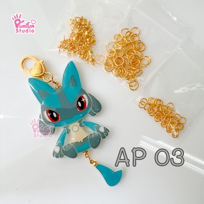 AP03 / Eyepin B / Pack 40 pieces + 5mm Rings and 7mm Rings / Accessory Part
