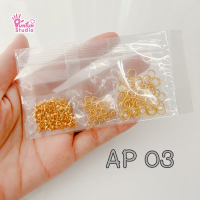 AP03 / Eyepin B / Pack 40 pieces + 5mm Rings and 7mm Rings / Accessory Part