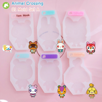Animal Crossing 01 Mold Set A / 6+Glitter / Animal Crossing Mold / Silicone Mold