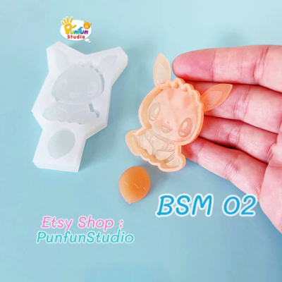 BSM 01-10 Pokemold Set / Full Body Shaker Mold / 10 Shaker Molds + 10 Cover Molds / Silicone Mold