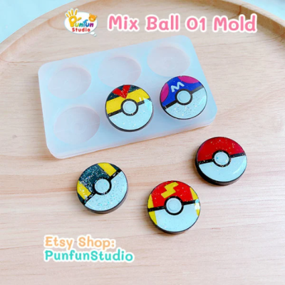 Mix Ball 01 Mold / Pokemold / Silicone Mold