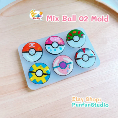 Mix Ball 02 Mold / Pokemold / Silicone Mold