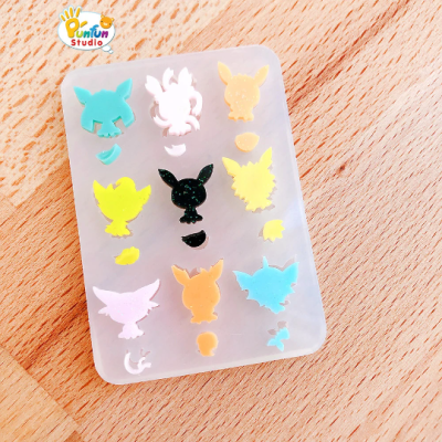 Separate Tails Mini Eev evo Mold / Shaker bits mold / Pokemold / Silicone Mold