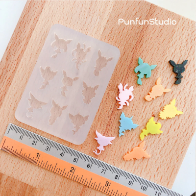 Mini Eev Evolutions Mold / Shaker bits mold / Pokemold / Silicone Mold
