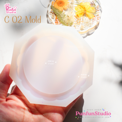 C 02 Round Coaster Mold / Silicone Mold / Epoxy Resin Mold