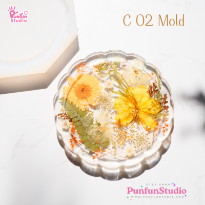 C 02 Round Coaster Mold / Silicone Mold / Epoxy Resin Mold
