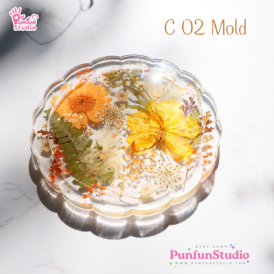 C 02 Round Coaster Mold / Silicone Mold / Epoxy Resin Mold