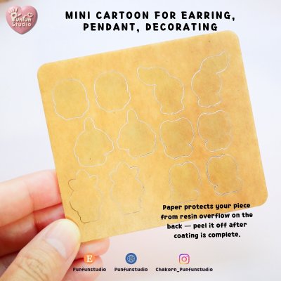 CB 01-05 Mini Cartoon For Earring, Pendant, Decorating / UV Print on Acrylic / Free earring part
