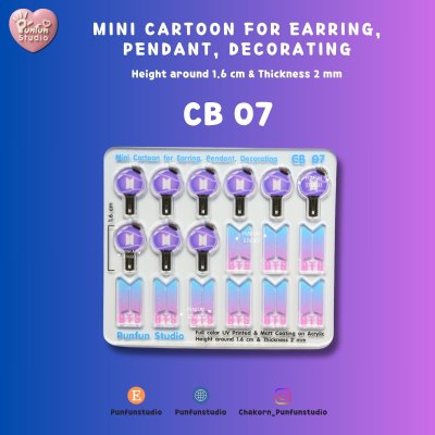 CB 06-07 Mini Cartoon For Earring, Pendant, Decorating / UV Print on Acrylic / Free earring part