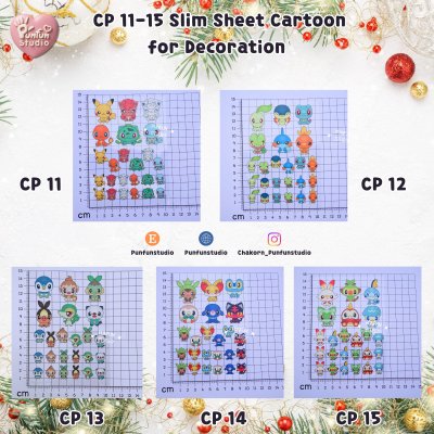 CP 11-15 Slim Sheet Cartoon for Decoration / UV printed & Matt Coating on a clear plastic sheet