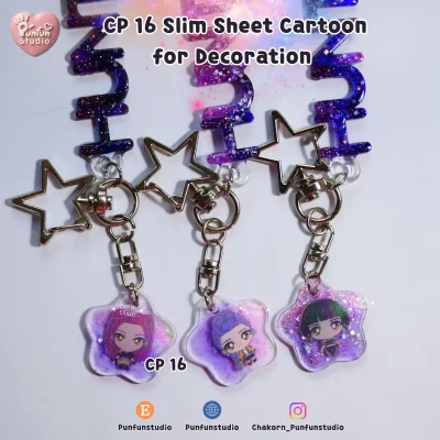 CP 16-17 Slim Sheet Cartoon for Decoration / UV printed & Matt Coating on a clear plastic sheet