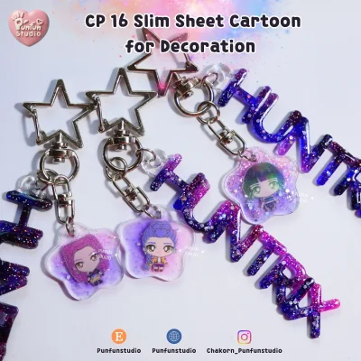 CP 16-17 Slim Sheet Cartoon for Decoration / UV printed & Matt Coating on a clear plastic sheet