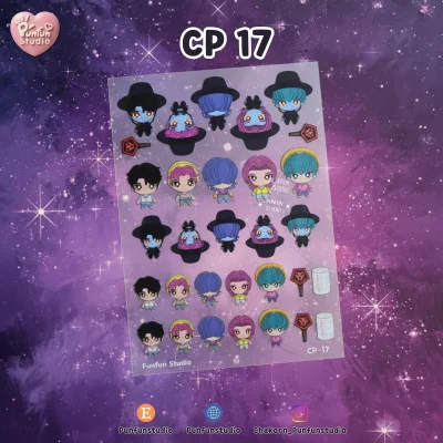 CP 16-17 Slim Sheet Cartoon for Decoration / UV printed & Matt Coating on a clear plastic sheet