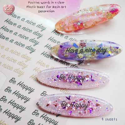 Positive Words in a Clear Plastic Sheet for Resin Art Decoration A6