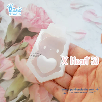 X Heart 53 Cutie Kitty Mold / Silicone Mold / Shaker Mold