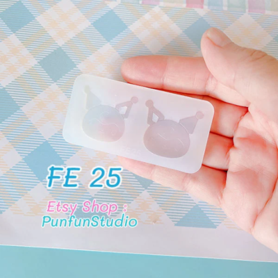 FE 22-25 Mold Set / Cutie Kitty, Rabbit, Dog / Face Earring Mold / Silicone Mold / UV Resin Mold