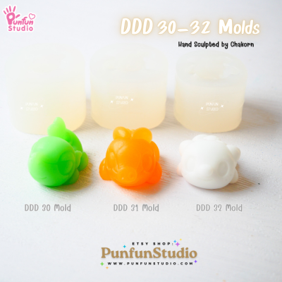 DDD 30-32 Mold Set / Crouching Poke Starter Gen 5 / Pokemold / 3D Mold