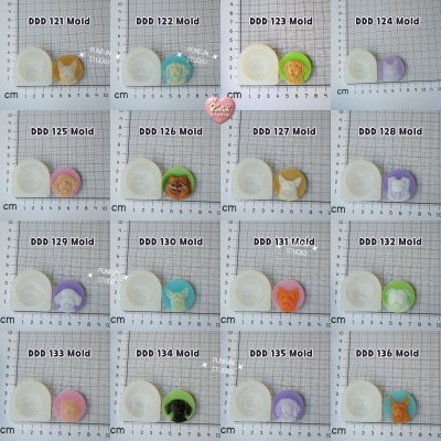 DDD 121-136 Dog Breed Mold / Pet Dog Head Resin / High-relief / Hi-detail / Epoxy Resin, Chocolate, fondant, Soap