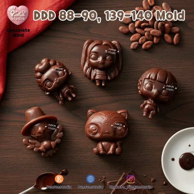 DDD 88-90, 139-140 / Kpop Hunter / High-relief / Hi-detail / Epoxy Resin, Chocolate, fondant, Jelly Mold