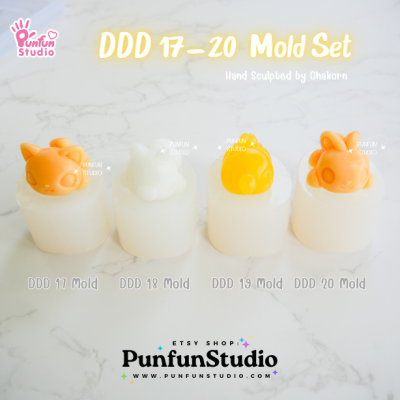 DDD 17-20 Mold Set / Crouching Pet / 3D Mold / Silicone Mold